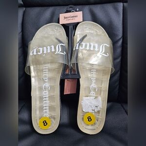 Juicy Couture In Love Clear Transparent Slides Sandals Size 8